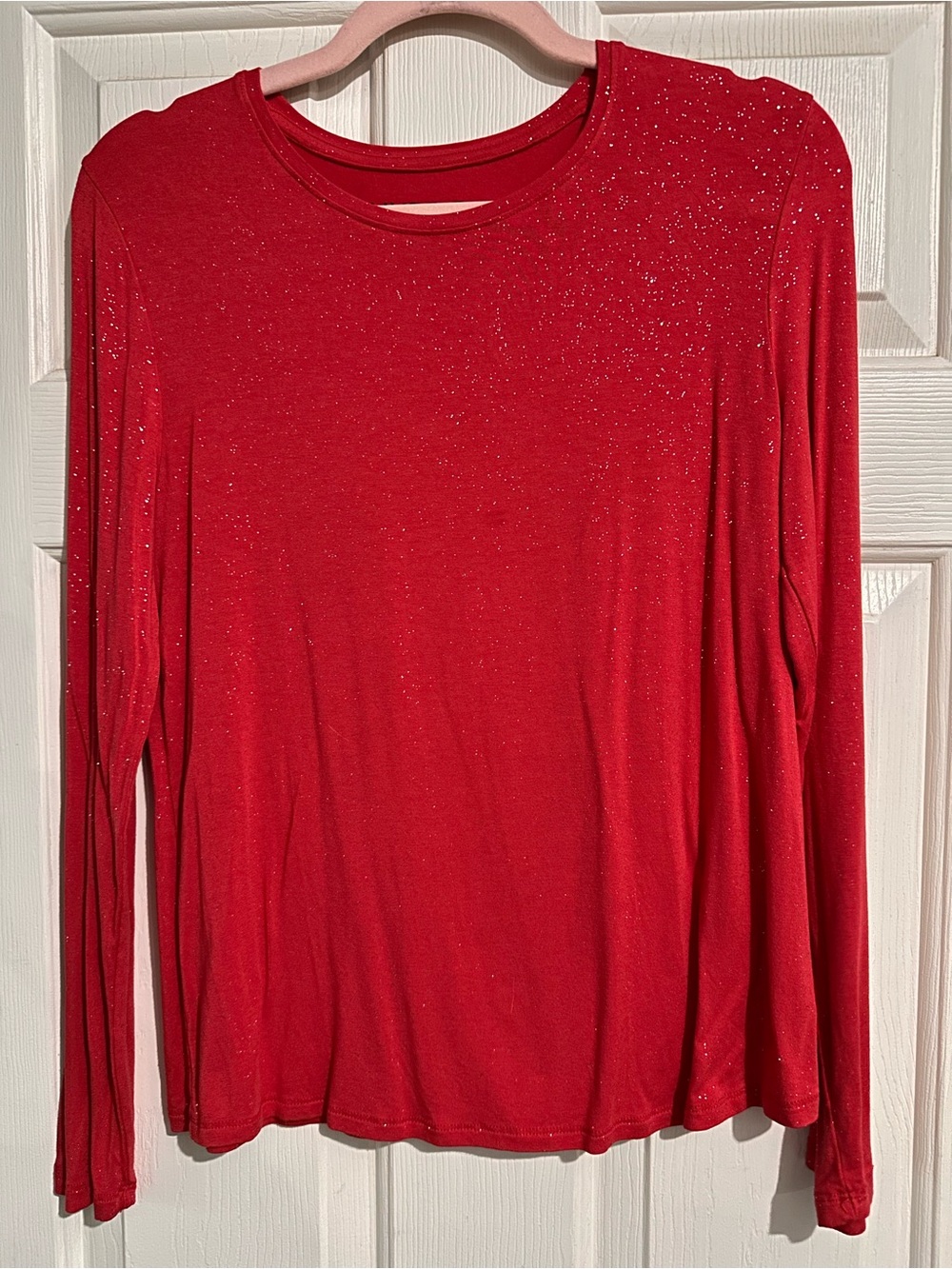 Hybrid Apparel Red Long-Sleeve Sparkle Tee